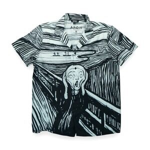 Boohooman Edvard Munch Print Revere Shirt 3D All‎ Over Print Shirt Size Large